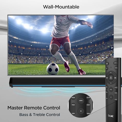 Image of Boat Aavante Bar 2700 Bluetooth Soundbar with 300W RMS, 2.1CH with Wired Subwoofer, Boat Signature Sound, Multi-Compatibility, EQ Modes, Bluetooth v5.3(Midnight Black)