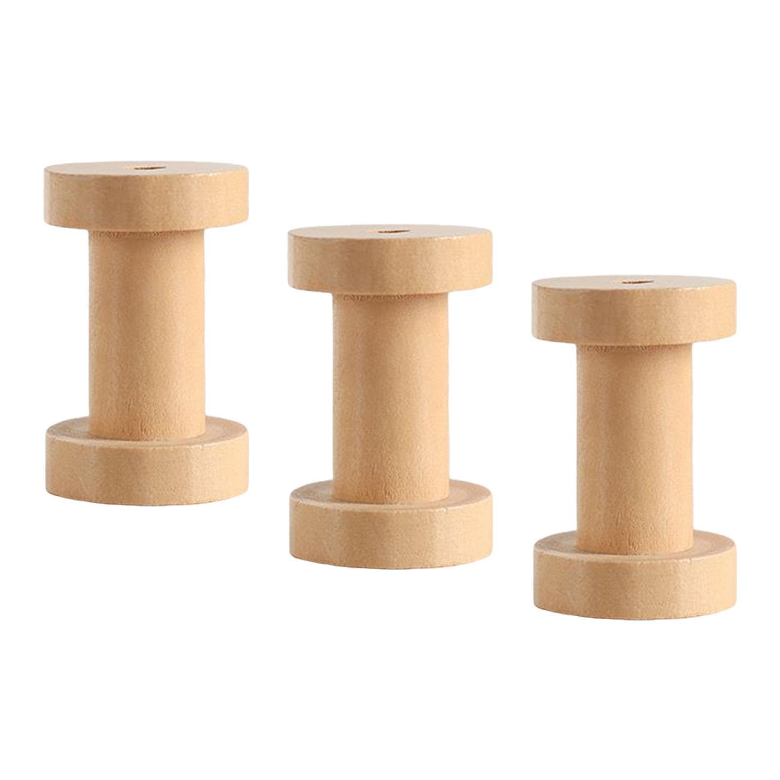 KIXZSAZ Unfinished Wood Ribbon Bobbins Wire Weaving Affordable Craft Supply for Inspiring for Creative Holiday Craft Sessions in School Settings Wooden Empty