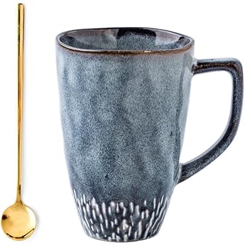 Coffee Mugs Cup Coffee Mug Ceramic Coffee Cup Tea Cup 16oz Coffee Cups Drinking Cup with Handle Perfect for Tea Hot Chocolate Coffee Tea Cup Mug Cups Color Cup+Spoon