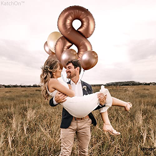 Image of KatchOn, Coffee Brown 8 Balloon Number - 40 Inch
