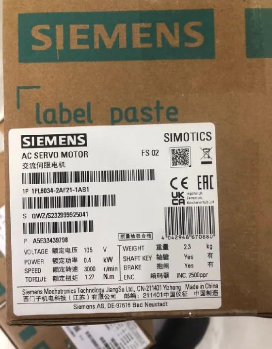 1 PCS Motor 1FL6034-2AF21-1AB1