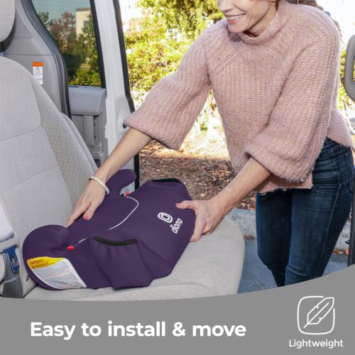 Image of Diono Solana, No Latch, Pack of 2 Backless Booster Car Seats, Lightweight, Machine Washable Covers, Cup Holders, Purple Wildberry