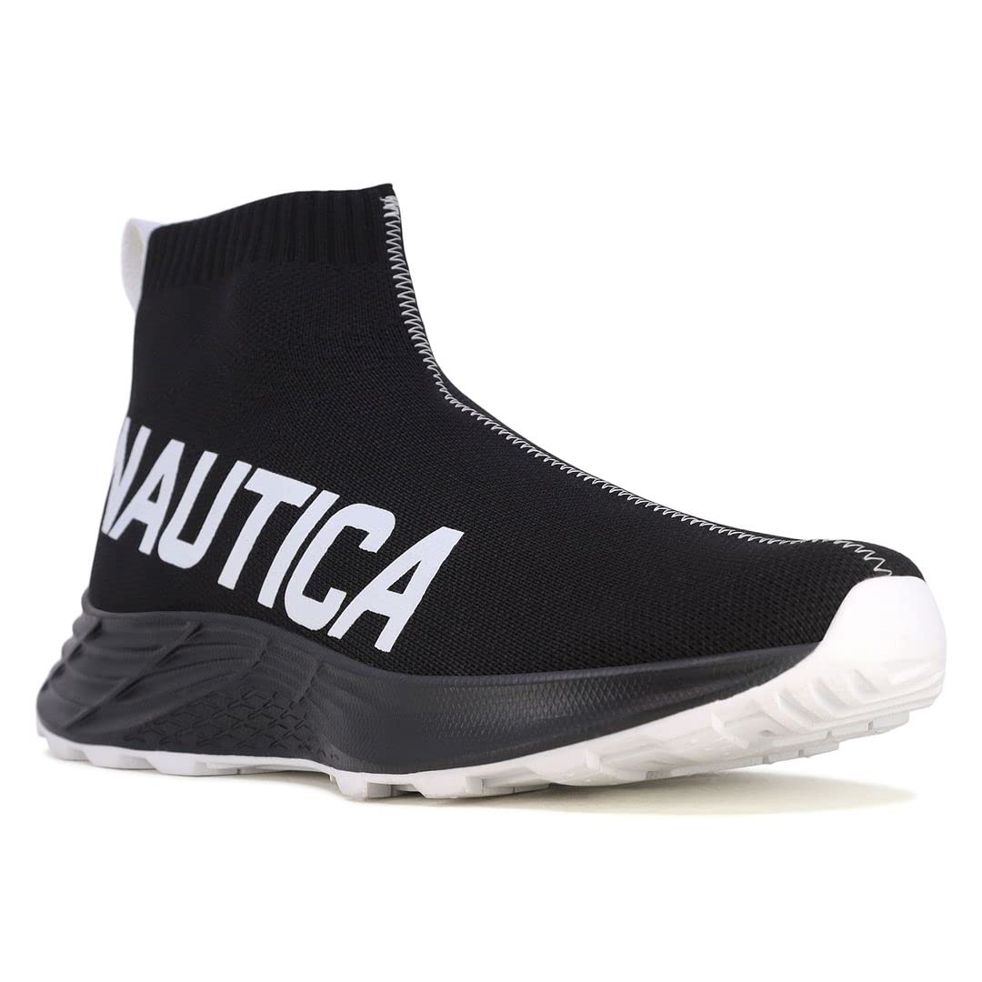 NauticaMens High-Top Sock Sneaker with Extra Ankle Support (Slip-On/Lace-up)
