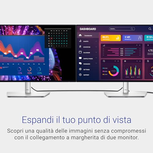 U2724DE UltraSharp Thunderbolt 27" QHD (2560x1440) Monitor, 120Hz, IPS Black, 5ms, 98% DCI-P3, 2x Thunderbolt, 2x USB-C, 2x DisplayPort, HDMI, 4x USB, RJ45, 3 Anni di Garanzia, Argento - Monitor - Immagine 7