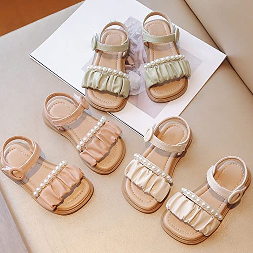 Toddler Girls Round Toe Foot Warmer Girls' Sandals Summer Children's Soft Sole Shoes Pearl Decoration Fashion2