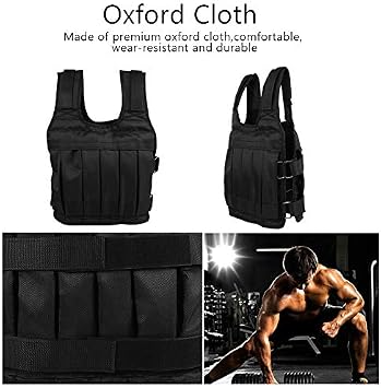 Weighted Vest, Adjustable 50KG Weighted Training Jacket for Men Women Running Gym Strength Training Competitive Movement