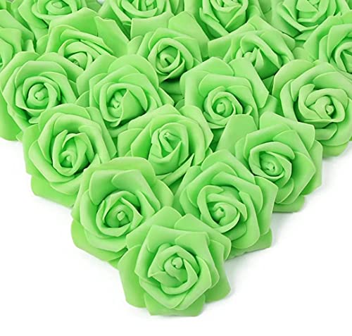 Image of VRB Dec 24 pcs Rose Artificial Flowers for Decoration,Artificial Flower,Flower for Hair Styling,Flower for Pooja, for Home Decor,Diwali. (24pcs - Green Big Foam Rose)