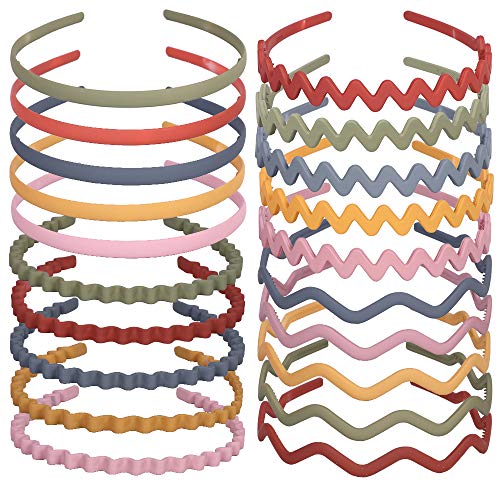 20 PCS Colorful Headbands Teeth Comb Thin Non Slip Hair Hoops for Women Acrylic Flexible Matte Hair bands for Party Daily Fashion Hair Accessories