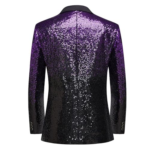 Men Shiny Gradual Change Sequins Blazer Wedding Slim Fit Performance Suit Jacket One Button Stylish Sport Coat4