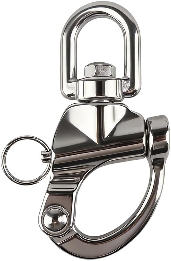 Swivel Eye Snap Shackle Quick Release Bail Marine Grade Stainless 316 Steel Rigging Clip for Sailing Boat Chain Rigging Shackles 1Pcs