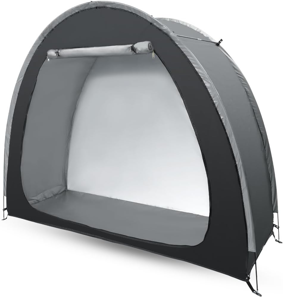 MOEM 自転車テント サイクルハウス 省スペースの自転車置き場 【日本企業が開発】 1-2台用 バイクガレージ 自転車カバー (ブラック)