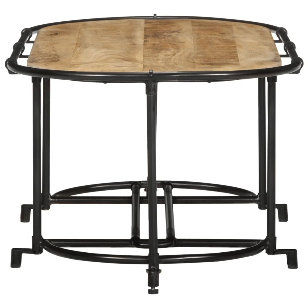Homgoday Tavolino da caffè 110 x 55 x 40 cm, in legno massello di mango grezzo, tavolino da tè, per soggiorno, sala d'accoglienza degli ospiti, ufficio e corridoio