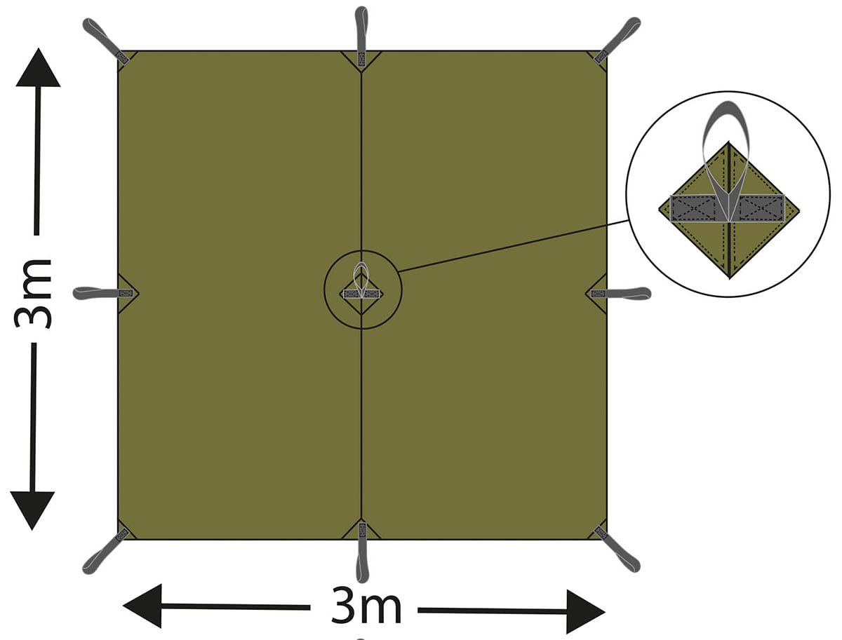 Bâche Anti-Pluie, 3X4M Camping Bâche Rain Tarp, Toile De Tente
