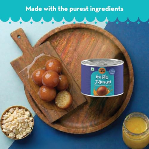 Image of GO DESi - Gulab Jamun | Made with Pure Cow Ghee | 8 pieces | 200 grams | Indian Mithai | Classic sweets | Sweets Gift Pack