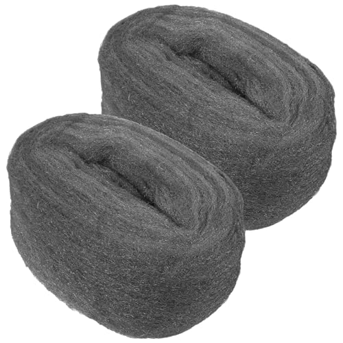 SOESFOUFU 2pcs #0000 Fine Steel Wool Pads, Reusable Coarse Wire Wool for Rust Removal, Polishing, and Cleaning Metal Wood Surfaces, Buffing Wire Mesh for Industrial and Household Use