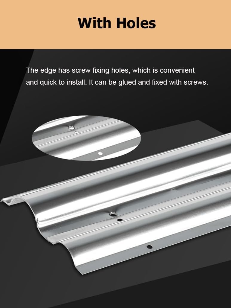 1 M Long Stainless Steel Wire Guard Raceway, Half Round Silver Metal Cord Cover with Screws, Cable Concealer for Ceiling, Corner, Floor(3 Cable)