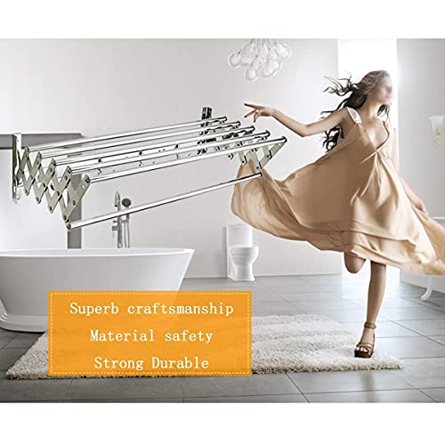 Porte-serviettes mural télescopique 60 cm avec 6 rails de séchage pliables