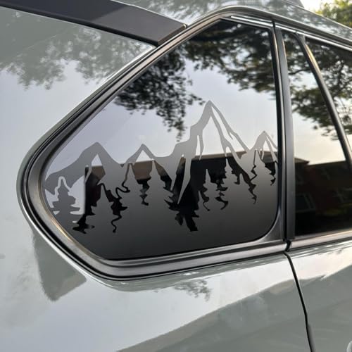 Image of for Toyot@ Rav4 2019-2022 Rear Side Window Mountain Decal, Matte Black, for Toyot@ Rav4 2019-2022 Accessories