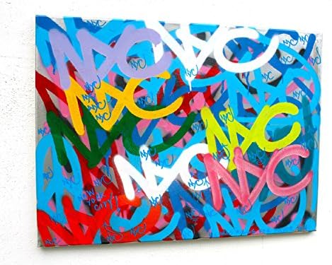 ORIGINAL Chris Riggs 24" x 18" New York love art contemporary canvas fine art painting urban pop art street art love