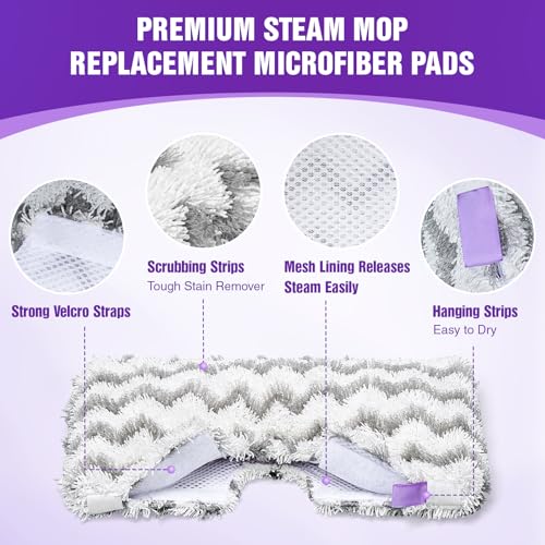 Image of S3501 S3601 Steam Mop Replacement Pads Compatible with Shark Steam Pocket Mops S3501 S3601 S3550 S3801 S3901 S3601D S3801CO S3901D S3455K S2902 SE450, Washable Microfiber Mop Pads Reusable, 3 Pack