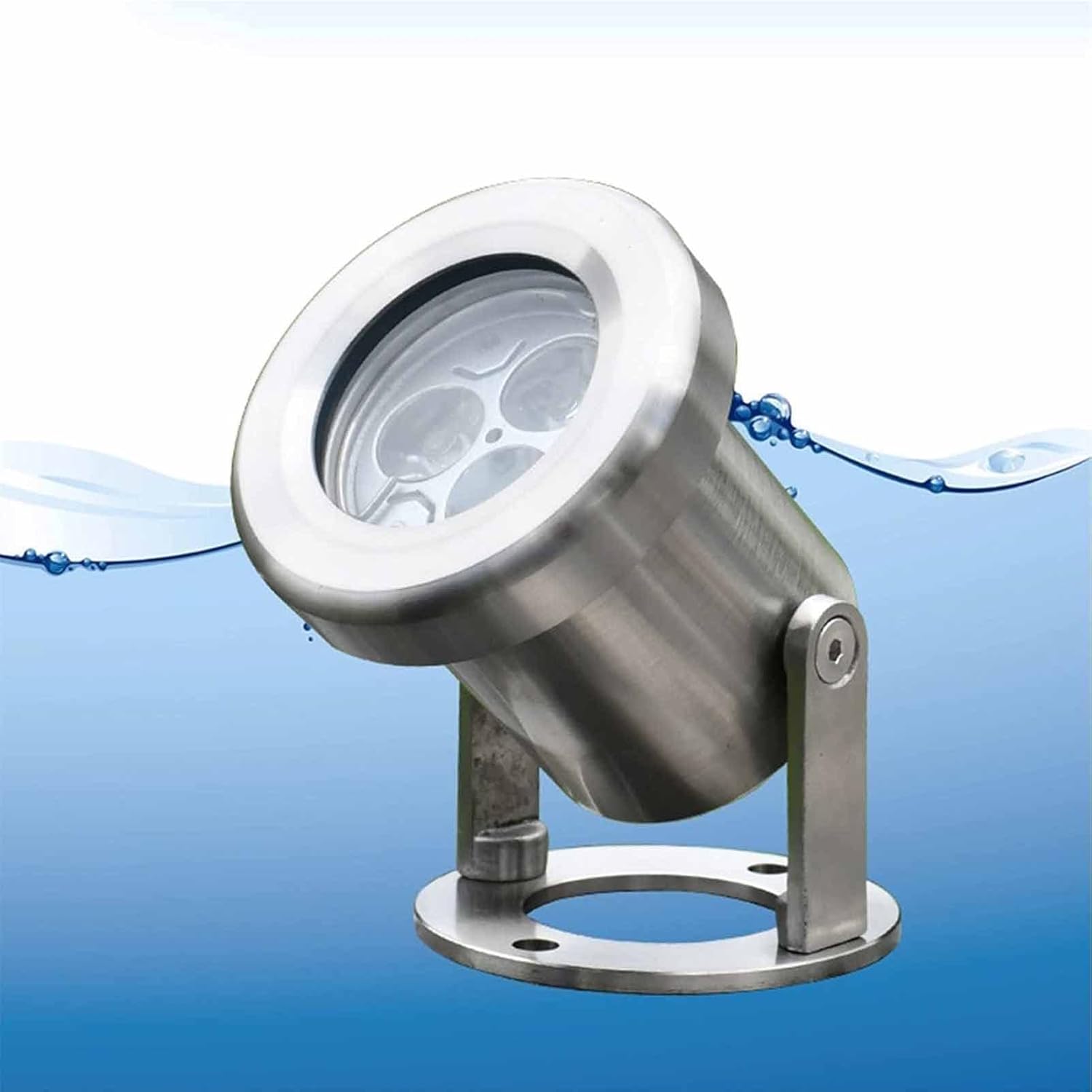 Underwater Pond Lights Garden Pond Lights 304 Stainless Steel Underwater Landscape Lights LED Underwater Fountain Lamp for Pond Pool (White Li