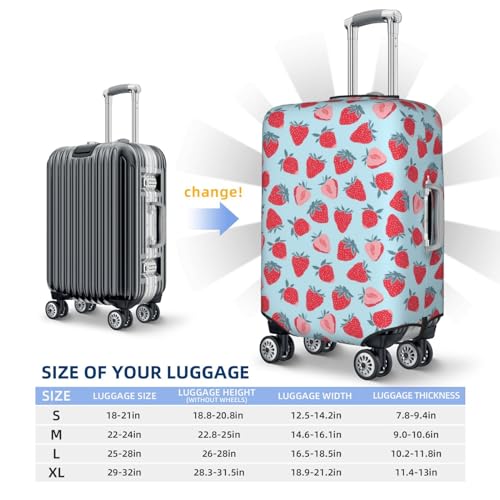 Travel Luggage Cover - Cute Strawberry No.1001 Washable Suitcase Covers Protector Fits 18-32 Inch Luggage4
