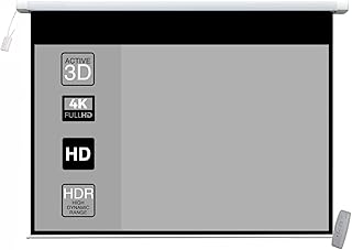 BIG VUE Motorized Projector Screen with ALR Grey Fabric | Electric Projection Screen | Home Theatre Screen with Remote Con...
