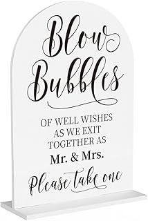 Wedding Bubbles Desk Decor, Blow Bubbles Sign Wedding Ceremony Party Reception Table Desk Acrylic Decor 3