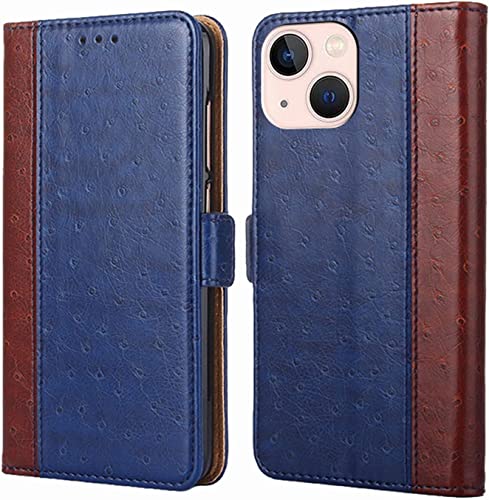 Étui cuir iPhone 14 Plus bleu idéal pour voyager léger sans portefeuille