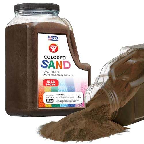 Image of Hygloss Colored Sand for Crafts - 15 lb Bottle, Brown - Vibrant Colorful Fine Sensory Play Sand Art Kits for Kids - Classroom Activities for Children 3 4 5 6 7 8 9 10 11 12 - Safe for Ages 3+