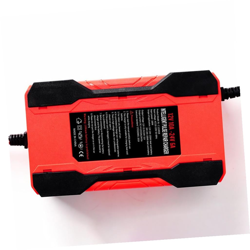 Chargeur de Batterie 12v/24v pour Voiture et Moto, Réparation Intelligente par Impulsions, Affichage Numérique, Protection Court-circuit, Usage Extérieur