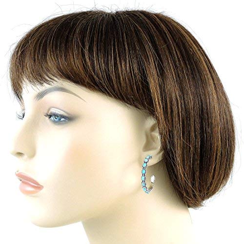 Turquoise Hoop Earrings Genuine Gemstones (CHOOSE COLOR)3