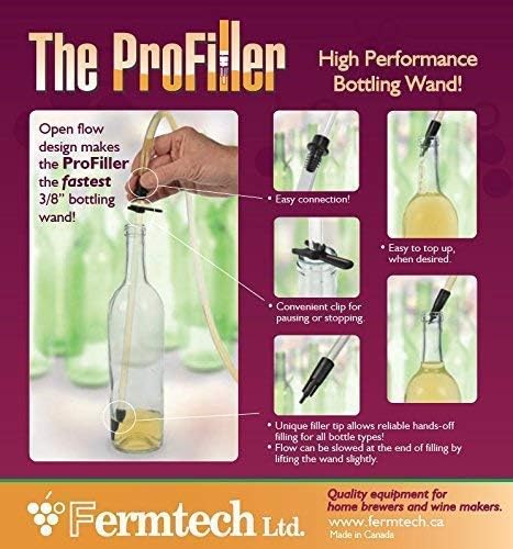 Fermtech Regular Deluxe Siphon Homebrew Kit, Regular Auto-Siphon Brewing Equipment, 24 Pro Wine Bottling Wand Filler, Clamp and Tubing and 30 Brush. Wine, Beer, and Kombucha Making Supplies