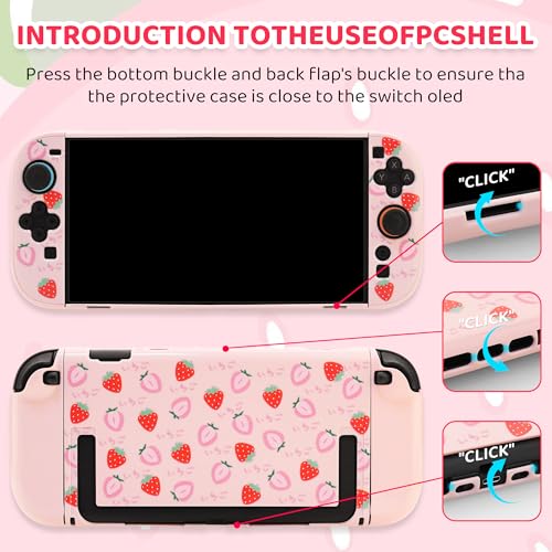 Correa de hombro para Nintendo Switch 2 con funda protectora de fresa 3