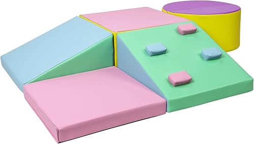 Juego de escalada suave para interiores, bloques de escalada de espuma para niños pequeños y preescolares, juego de actividades de escalada, gateo y