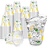 Qinyoung 50 Pcs Masters Golf Ball Party Supplies Bulk Clear Plastic Cups 12oz Disposable Let's Par-tee for Home Sports Golf Themed Birthday Bachelor Party Supplies Favors (Yellow,Green,White)