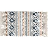 teppich handgewebt rund Größe: Kleine Baumwollteppichgröße beträgt 60 x 90 cm. Ideal als Wäsche-Teppichboden, Küchenkissen, Eingangspad und Tischdecke. .