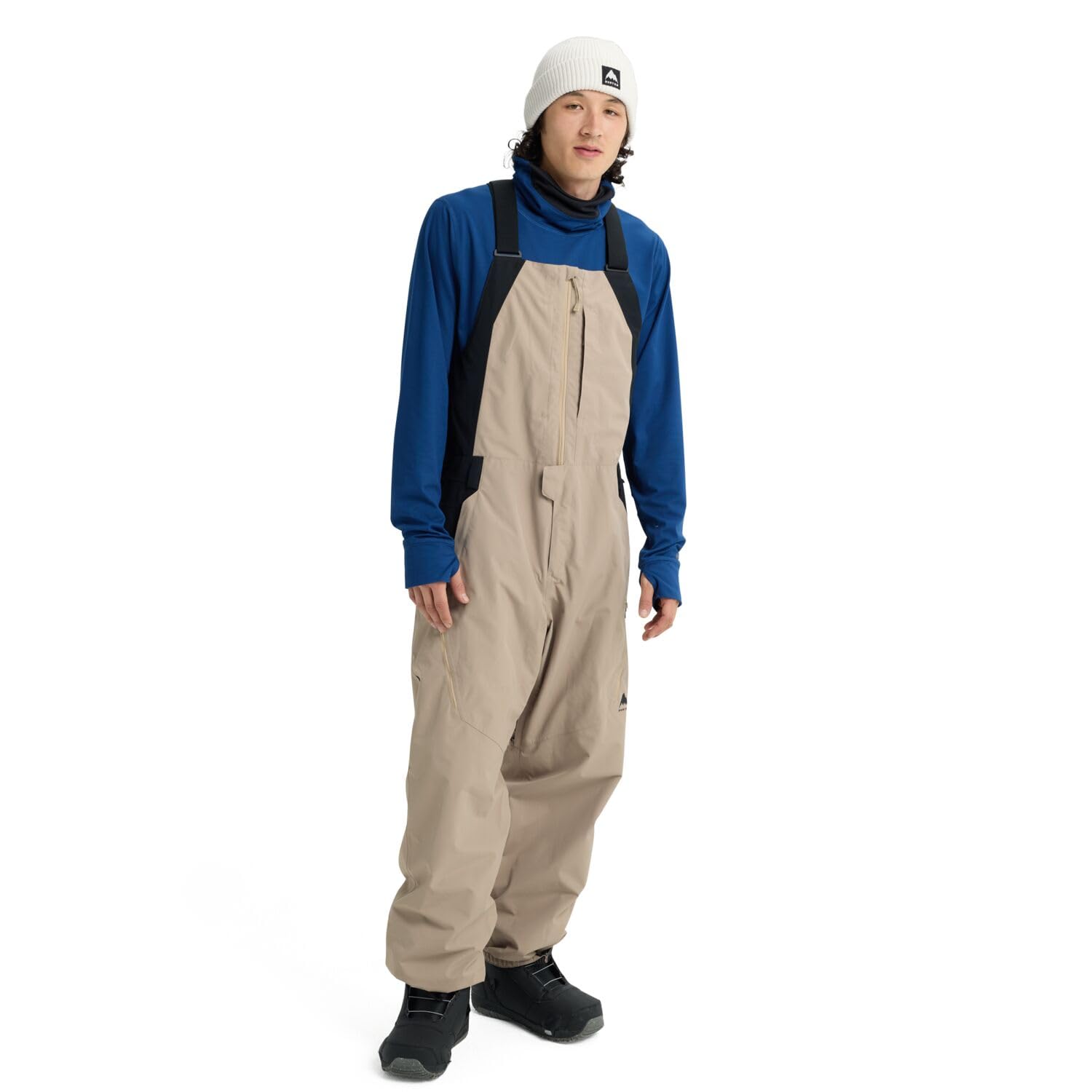 Burton - Spodnie narciarskie/Snow Reserve 2l Relaxed Bib Summit Taupe/True Black Mężczyźni - Beżowy