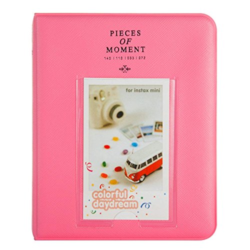 Image of ZENKO 64 Pockets Photo Album for Fujifilm Instant Mini 13 /12 /11 /9 /8 /SE /41 /99 /Evo /Liplay Instant Camera /Mini Link Printer, Polaroid Snap Touch Mint Zip Instant Camera Printer- Flamingo Pink