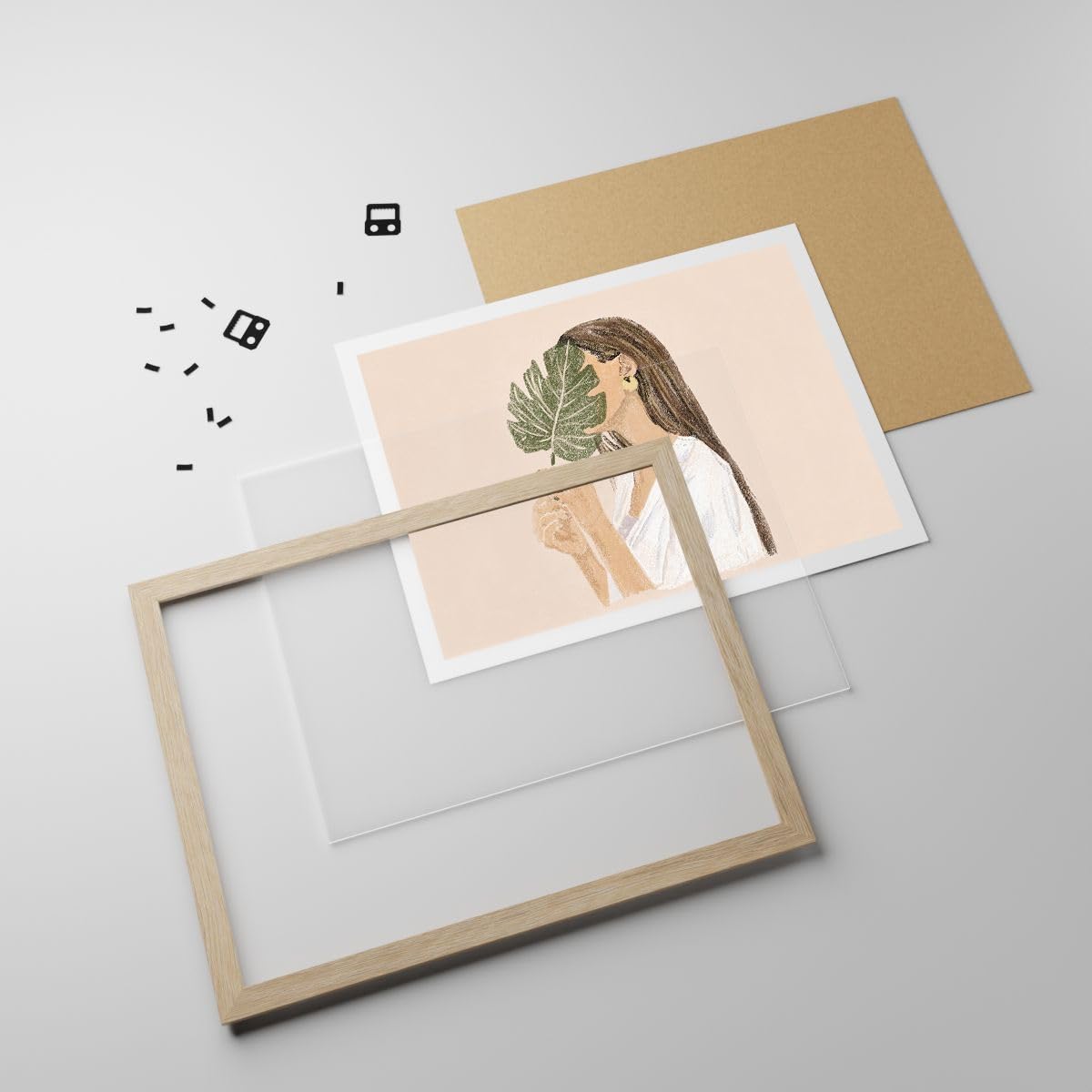 Poster da Parete 70x50 cm Cornice Rovere Botanica Persone - 5512 - P2N