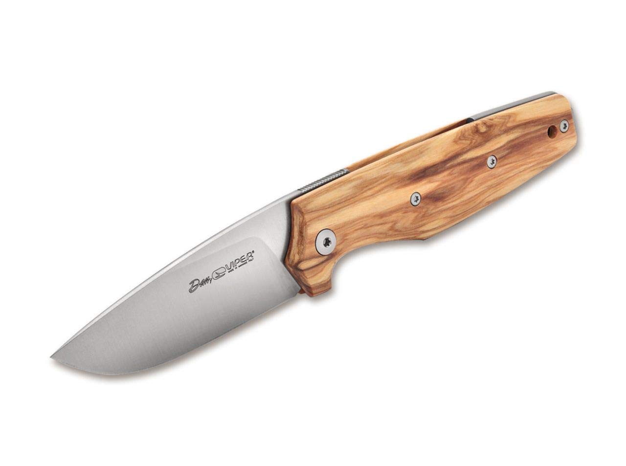 Viper Nóż kieszonkowy dla dorosłych Dan1 Olive Wood, długość ostrza: 7,3 cm, wielokolorowy, 18,2 cm