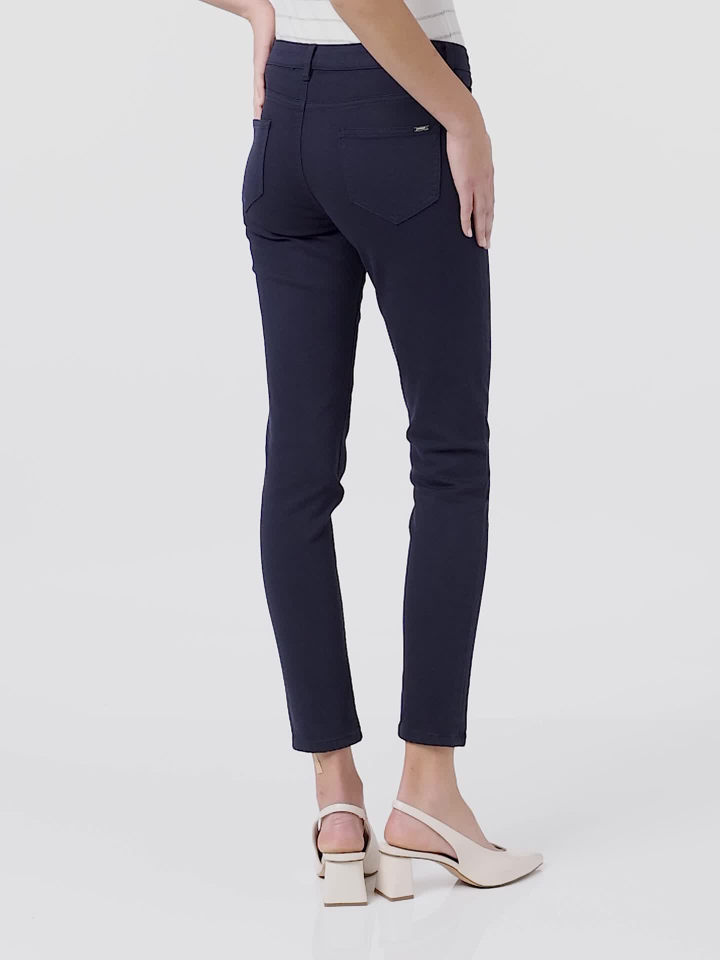 Morgan Röhrenhose Mit Niedrigem Bund – Skinny Fit Aus Baumwolle-Polyester-Elasthan-Mix, Mit Reißverschluss