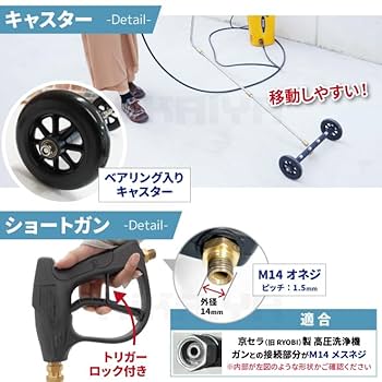 高圧洗浄機用ガンとアクセサリーセット 山善 高圧洗浄機用 アクセサリ 5点セット アタッチメント