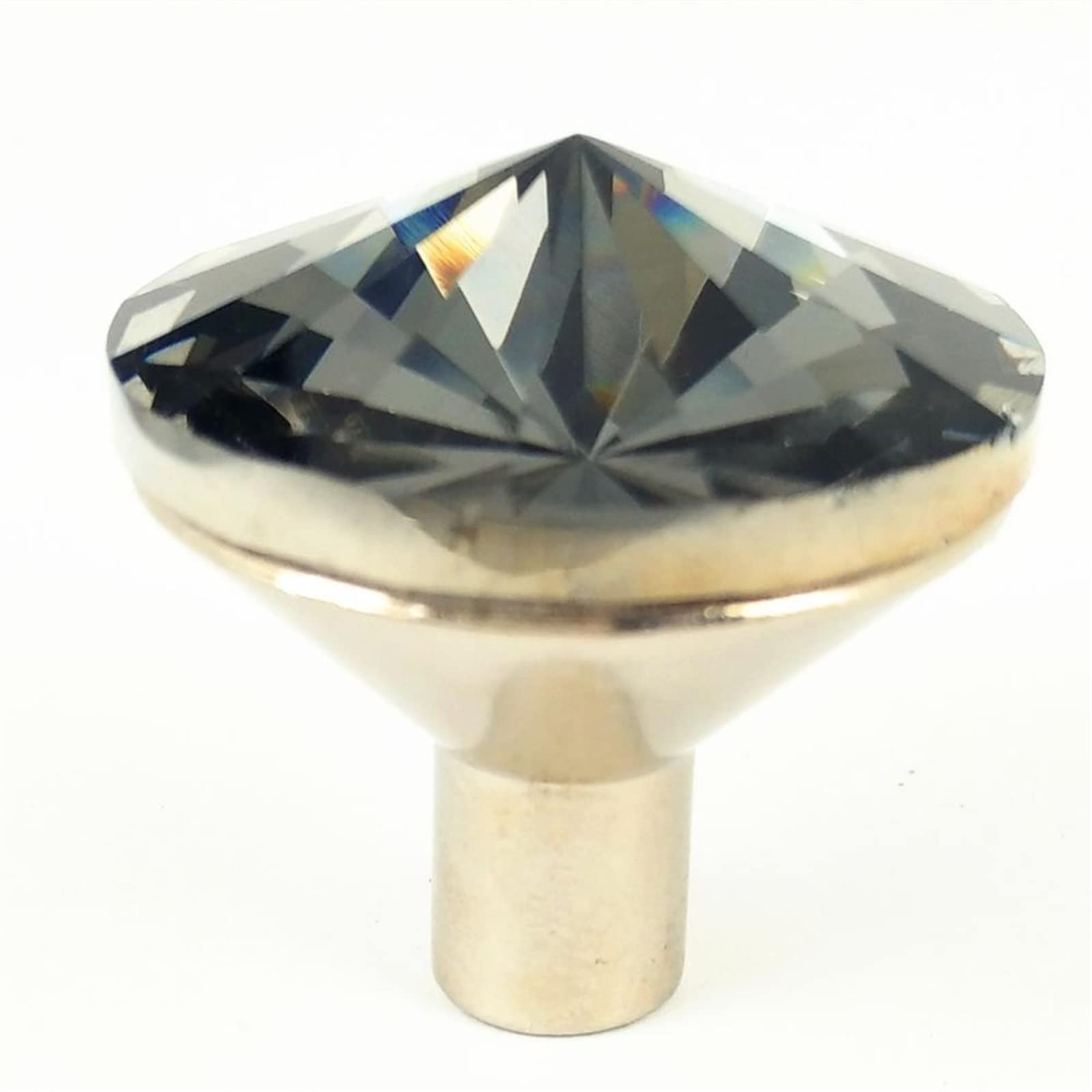 Bouton de tiroir diamant cristal 30mm JCAKES poignée chic grise pour meuble de cuisine
