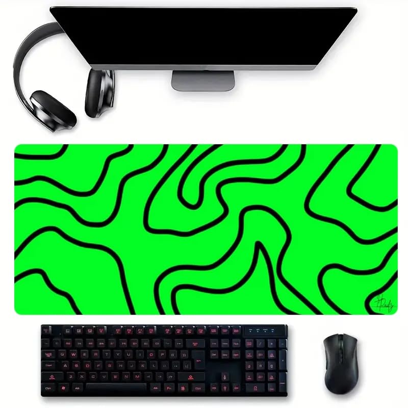 Image of Saco XXL Gaming Mouse Pad for PC - Large Desk Mat 900x400x3mm, Extended Non-Slip Rubber Base, Waterproof Surface, Topographics Design, Big Keyboard Mouse Pad for Office & Home Setup