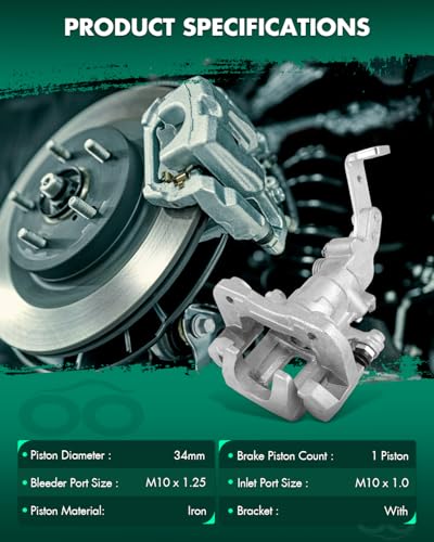 Image of SCITOO 19-B1447 19-B1446 Rear Left & Right Disc Brake Calipers w /Bracket Fit For Honda For Accord 1991-1997, Single Piston