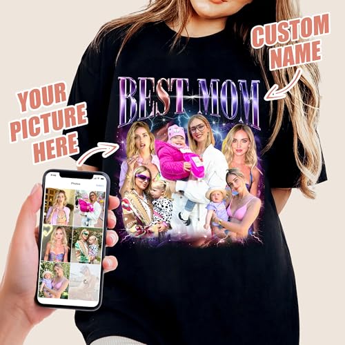 Mit & Mia Custom T Shirts for Mom Mama Shirt with Photo Vintage Tee Custom Bootleg Shirt Unique Gifts for Mothers Day2