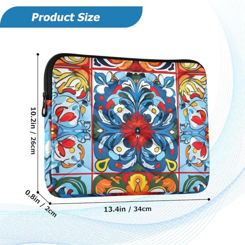 Funda para portátil de 13-14 pulgadas con diseño Vintage Mexican Tiles miniatura 3