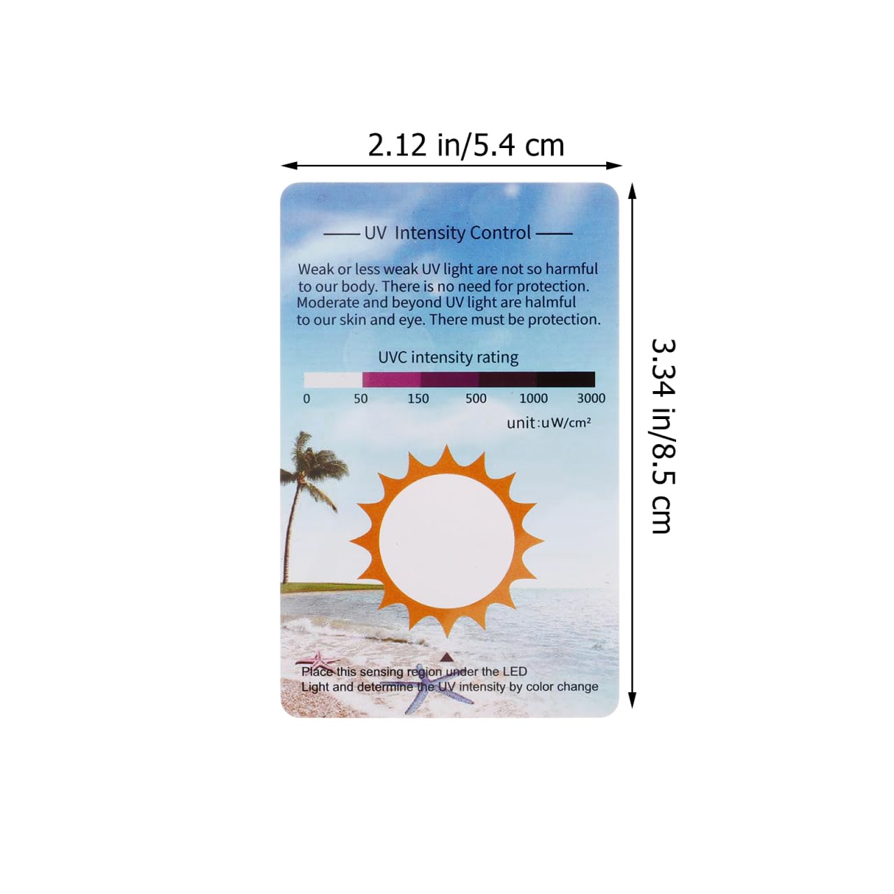 COLLBATH 10 Piezas Tarjeta Prueba UV Sensores Cambio de Color para Terrarios Reptiles Detectores Intensidad Luz Ultravioleta Monitoreo en Tanques de Cristal Incluye Escala de Referencia