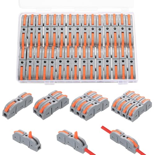 30 Stk Kabelverbinder, Verbindungsklemmen, Steckklemmen, Durchgangsverbinder, Stromklemmen, Kabelklemmen Elektro Schnellanschlussklemmen, SPL-1M Anschlussblöcke SPL-2M,3M,4M,5M, Kabel Steckverbinder